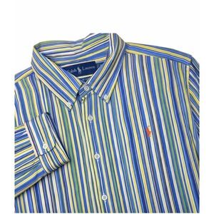 VTG Ralph Lauren Shirt Mens XL Classic Fit Striped Button Down Long Sleeve Prepp